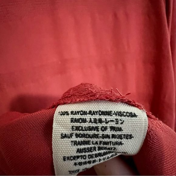 Free People Rust Sienna Coral V Neck Side Tie Oversized Side Tie Blouse XS - Picture 10 of 11